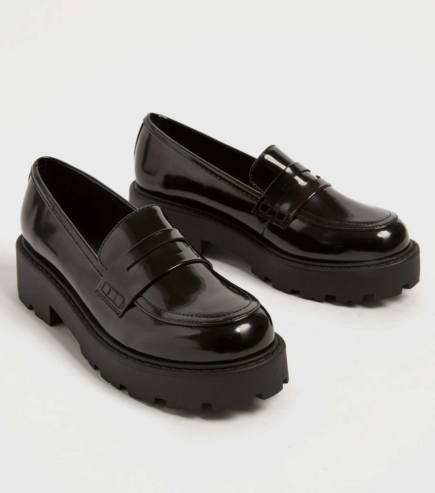 Black Chunky Cleated Loafers Image 3