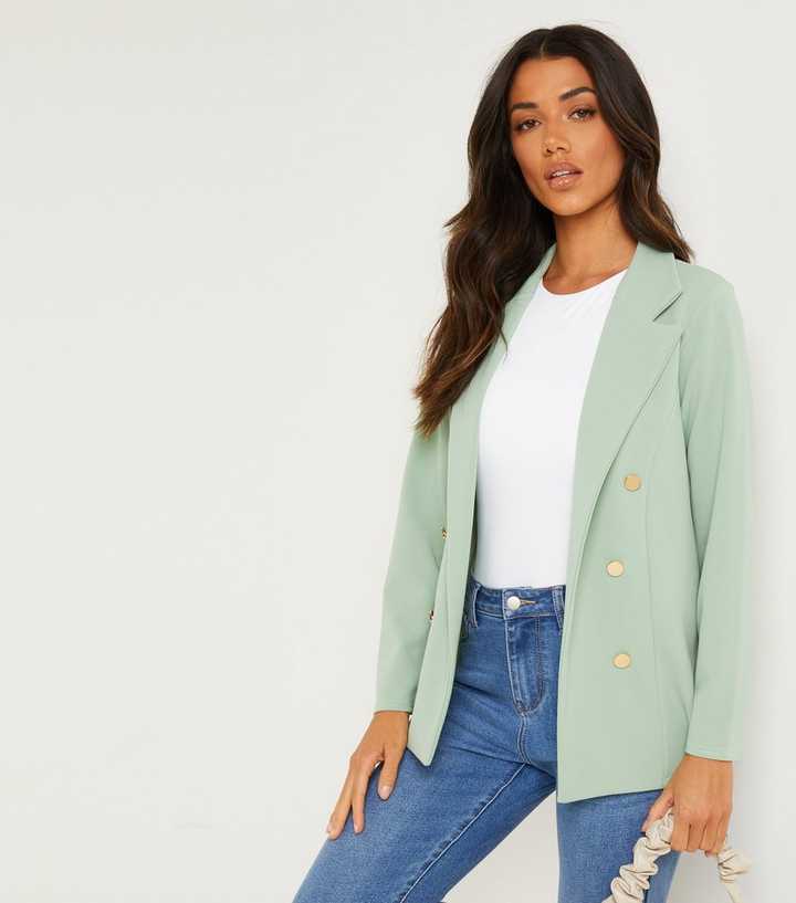 outfit with green blazer