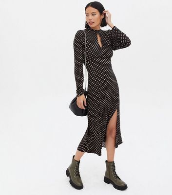 oasis spot high neck dress