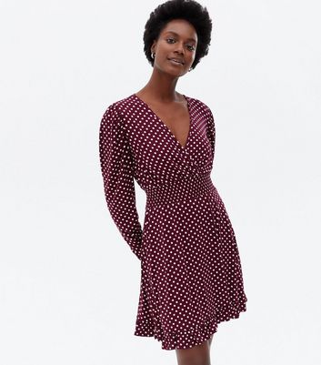 new look burgundy dress