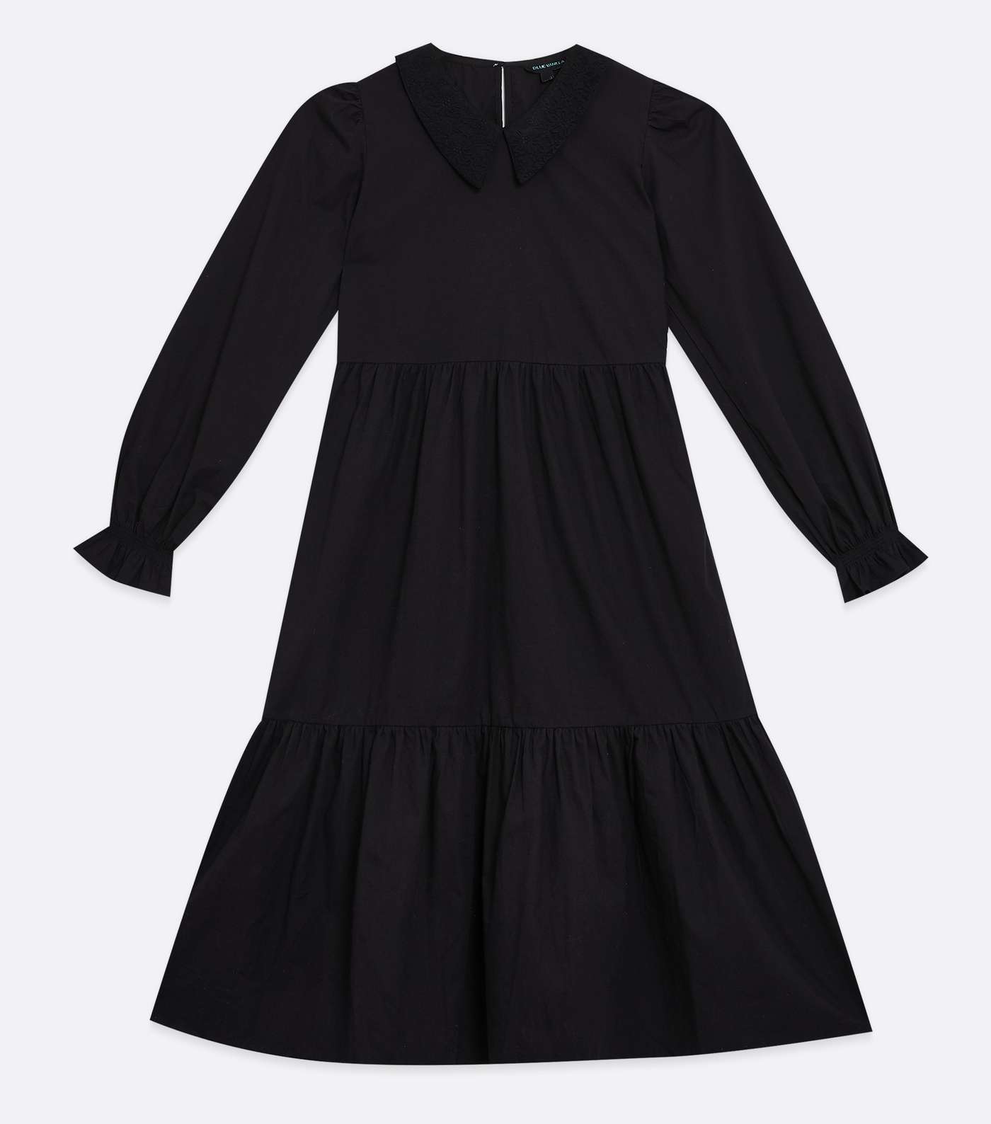 Blue Vanilla Black Crochet Collar Midi Dress Image 5