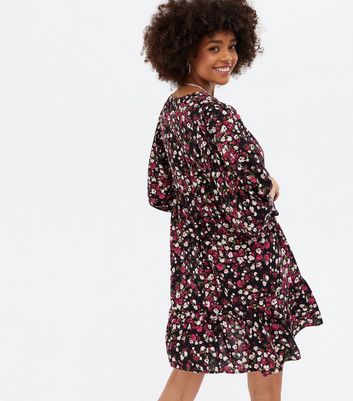 ditsy floral v neck smock dress