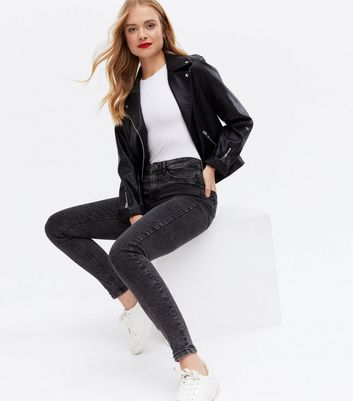 Click to view product details and reviews for Noisy May Dark Grey Acid Wash Skinny Jeans New Look.