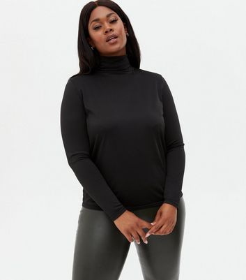 Click to view product details and reviews for Blue Vanilla Curves Black Fleece Lined Top New Look.