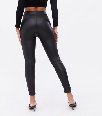 Pink Vanilla Black Leather-Look High 