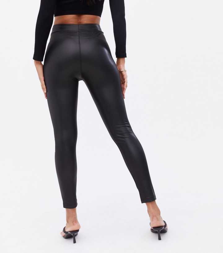 NEW LOOK Tall Black Leather-Look Leggings New Look for Women