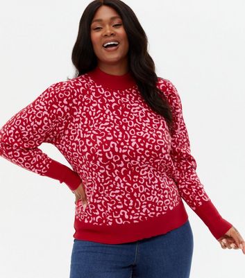 Red animal store print jumper