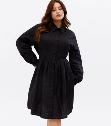 black tunic shirt dress