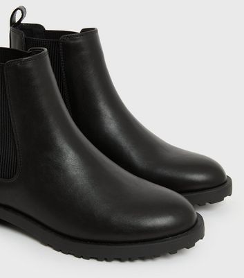 Click to view product details and reviews for Black Cleated Chelsea Boots New Look Vegan.