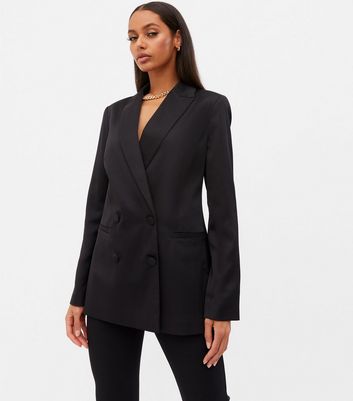 womens black double breasted suit