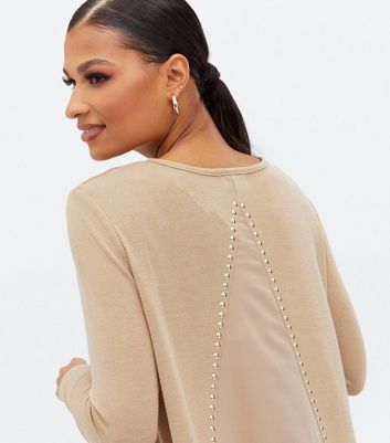Click to view product details and reviews for Blue Vanilla Light Brown Stud Back Tunic Top New Look.