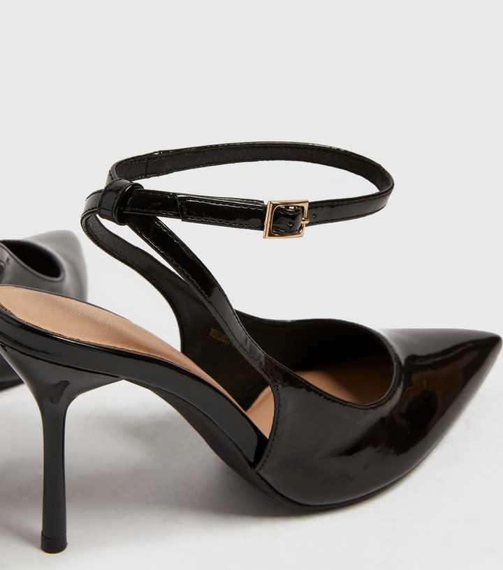 black slingback stiletto heels