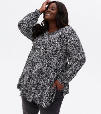 Click to view product details and reviews for Maternity Black Leopard Print Long Sleeve Peplum Top New Look.