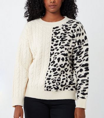 new look off white cable knit cardigan