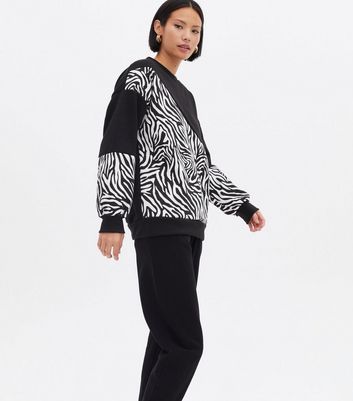 Pink Vanilla Black Zebra Print Sweatshirt New Look