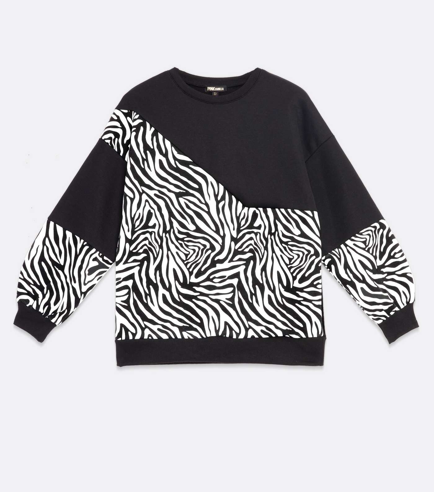 Pink Vanilla Black Zebra Print Sweatshirt Image 5