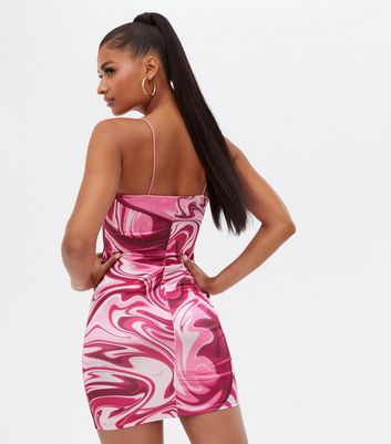 Missguided pink clearance satin dress