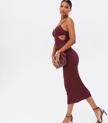 maroon ribbed dress