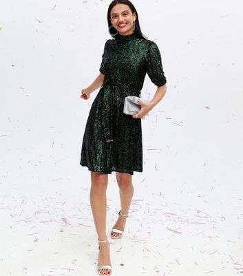 green shimmer dress