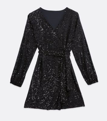 black wrap dress new look
