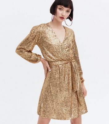 gold glitter dress short