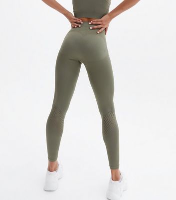 Click to view product details and reviews for 20 Reps Khaki Logo Sports Leggings New Look.