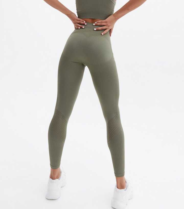 khaki sports leggings