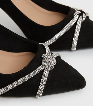 black diamante court shoes