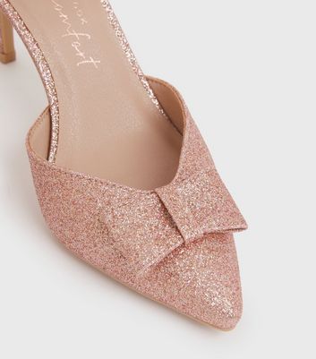 rose gold glitter wedges