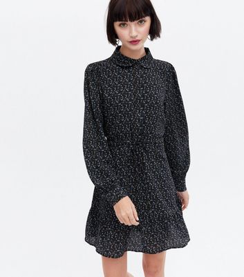 new look black ditsy dress