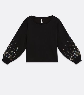 Click to view product details and reviews for Jdy Black Floral Embroidered Sweatshirt New Look.