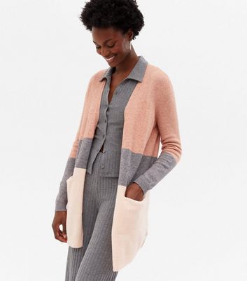 Color block 2025 long cardigan