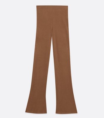 Click to view product details and reviews for Noisy May Rust Ribbed Flared Leggings New Look.