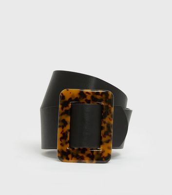 belt with tortoiseshell buckle