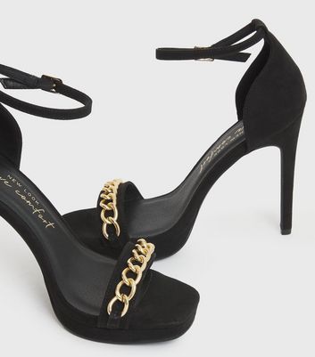 Black and discount gold platform sandals