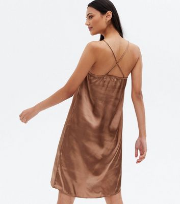 Damen Bekleidung Vero Moda Light Brown Satin Cami Nightdress
