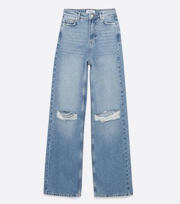 Tall Pale Blue Ripped High Waist Adalae 