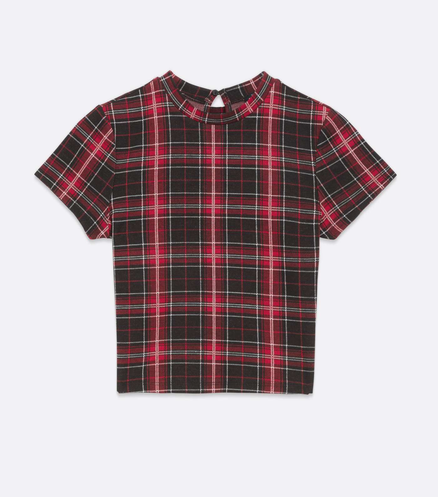 Girls Red Check Short Sleeve Top Image 5
