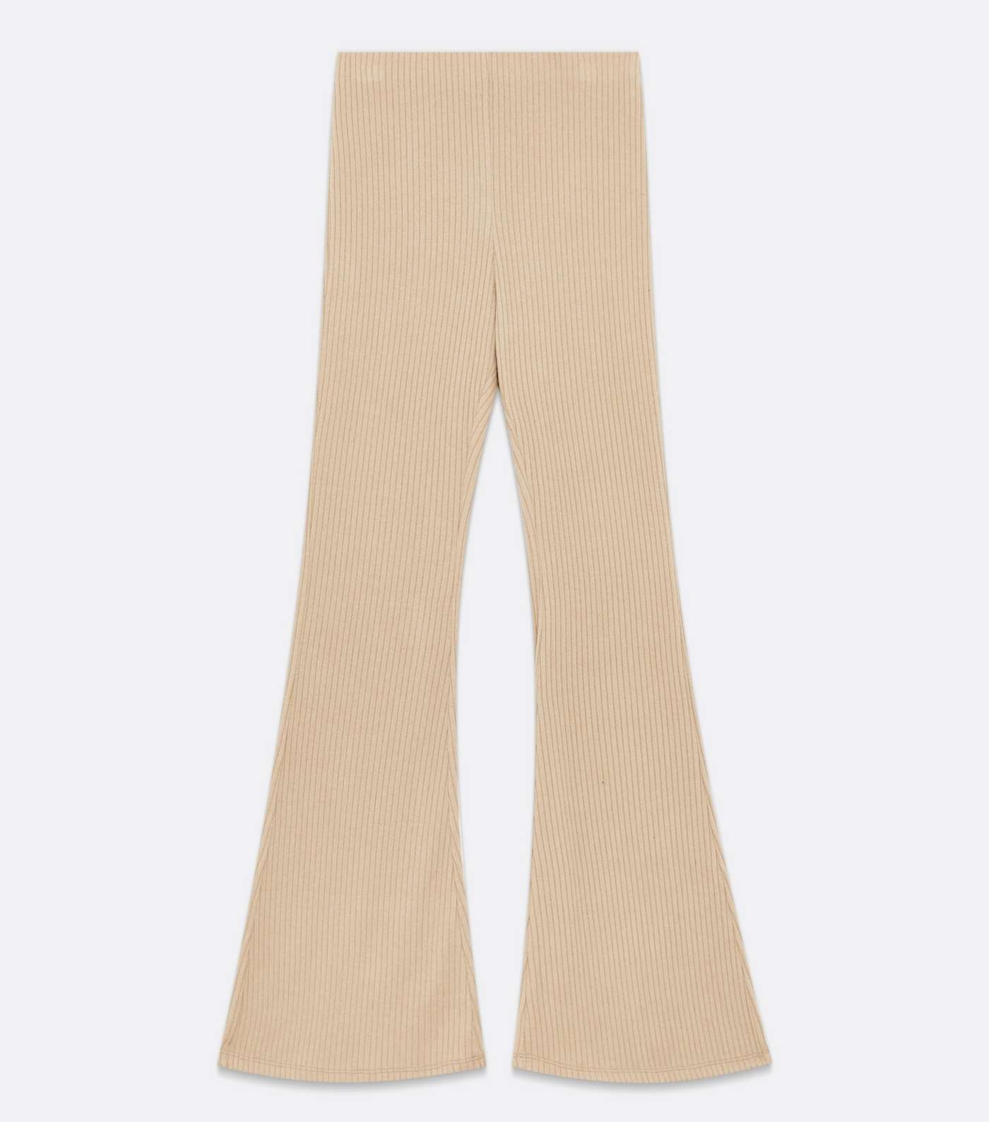 Stone Ribbed Jersey High Waist Flared Trousers Image 5