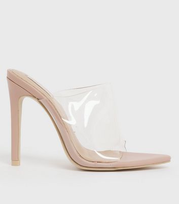 Click to view product details and reviews for Little Mistress Cream Clear Stiletto Heel Mules New Look.