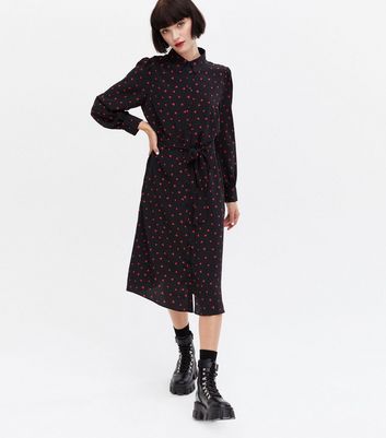 black dress red hearts