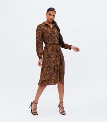 New look animal print shirt dress hotsell