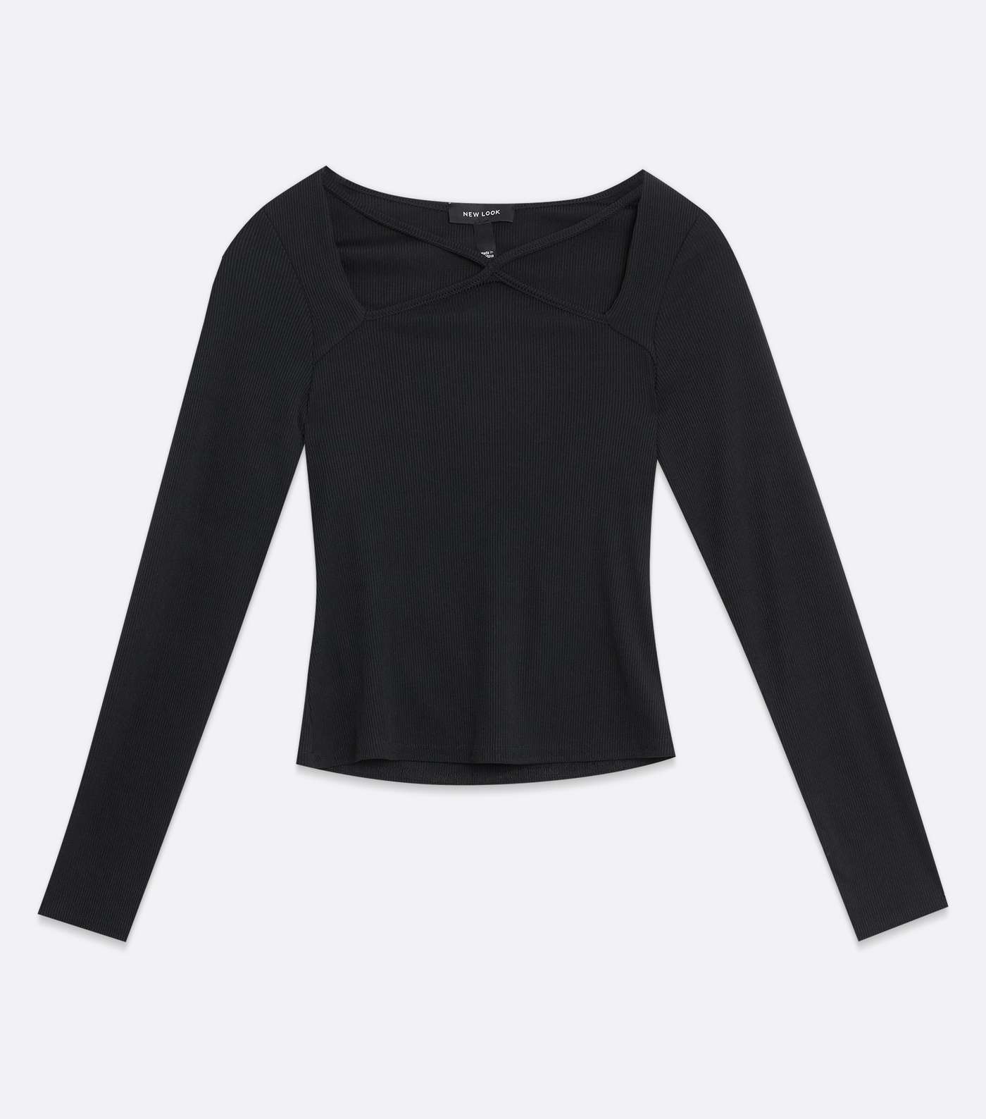 Black Cut Out Strappy V Neck Top Image 5