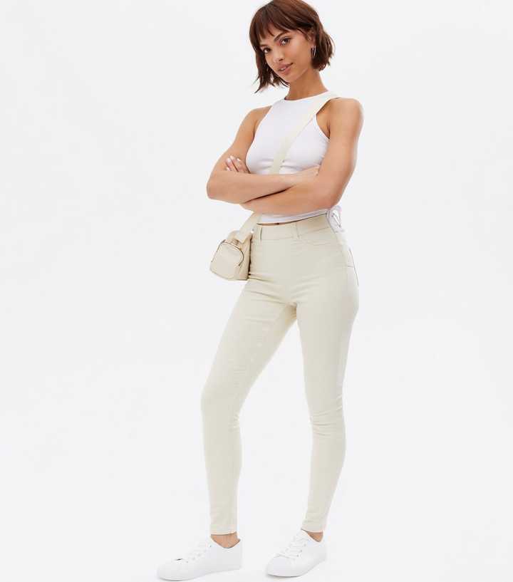 Buy GO COLORS White Womens Stretchable Cotton Jeggings