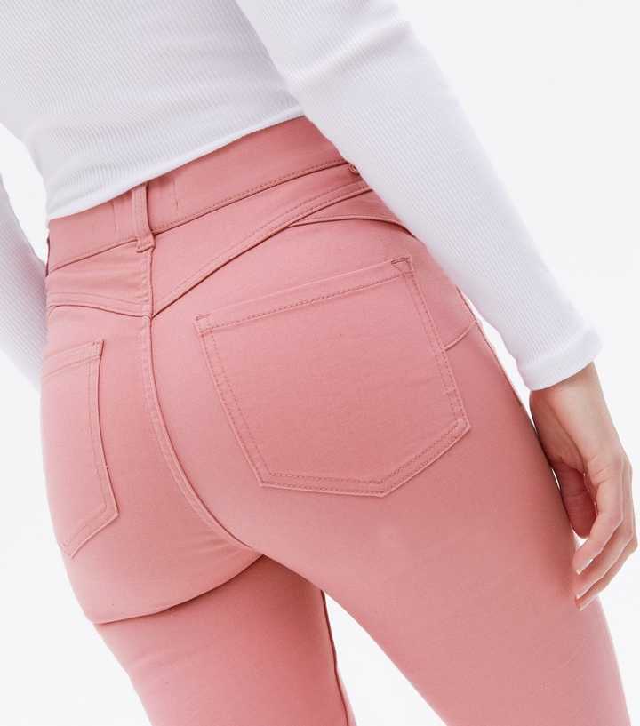 Pale Pink Mid Rise & Shape Jeggings | New Look