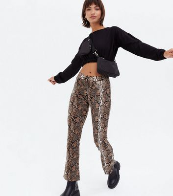 Pink Vanilla Brown Snake Print Flared 