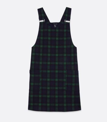 Green check pinafore dress Outlet