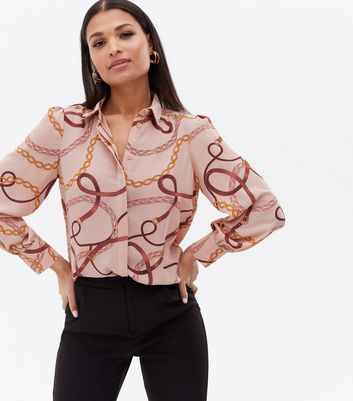 Click to view product details and reviews for Pink Chain Puff Sleeve Long Shirt New Look.