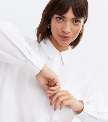 Puff sleeve best sale white button down