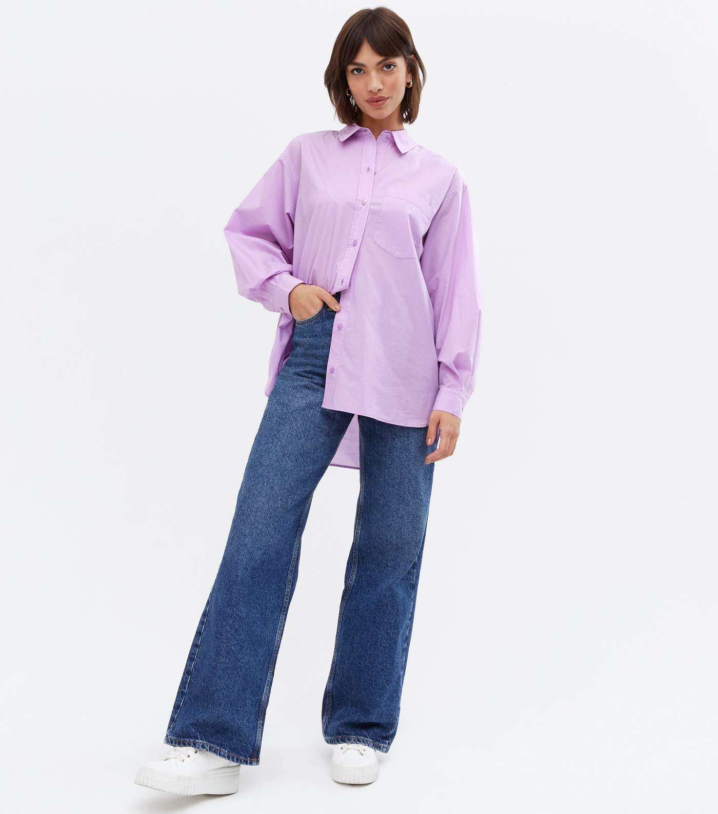 Lilac Long Puff Sleeve Shirt Image 2